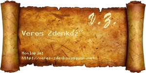 Veres Zdenkó névjegykártya